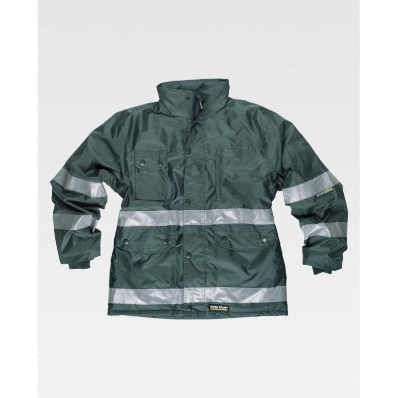 

Parka acolchada en tejido Oxford con cintas reflectantes WORKTEAM Combi S1008 | Verde - S