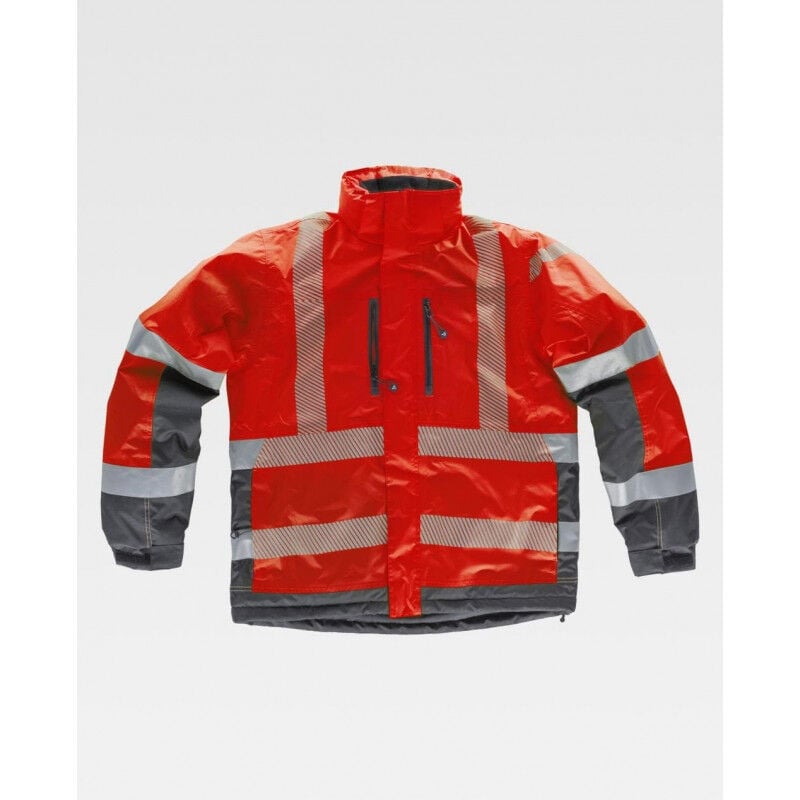 

Parka impermeable en tejido técnico con reflectantes Combi S9262 | XL - Rojo+Gris Oscuro A.V. - Workteam