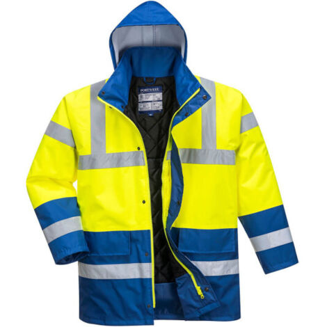 Parka Contrast Traffic bicolor Acabado del tejido resistente al agua, tejido clasificado UPS S466 XS Amarillo / Azulina