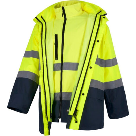 Parka convertible 4 en 1 impermeable de Alta Visibilidad WORKTEAM C3745