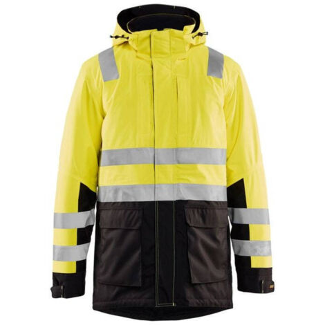 Parka da lavoro invernale alta visibilità 4495 - Giallo fluorescente/Nero 4XL
