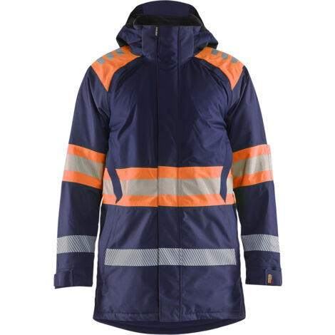 Parka da lavoro invernale alta visibilità classe 1 4485 - Blu marino/Arancione 4XL