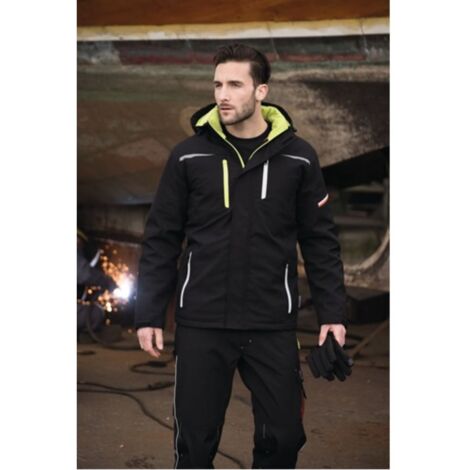 Parka da lavoro Softshell Terrax Abbigliamento da lavoro taglia XXL nero / lime TERRAX