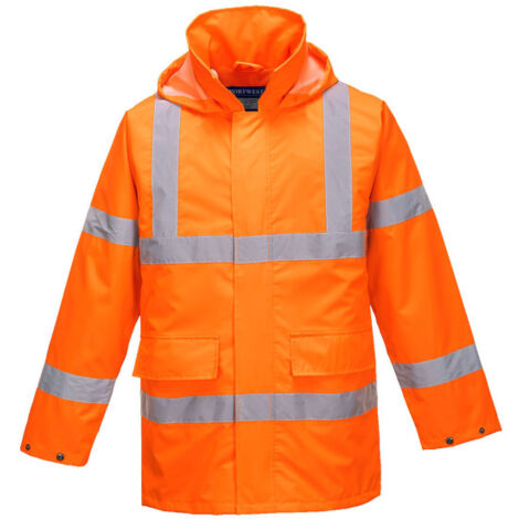 Parka de alta visibilidad Lite Traffic cierre autoadherente contra aguaceros flúor S160 XXXL Naranja