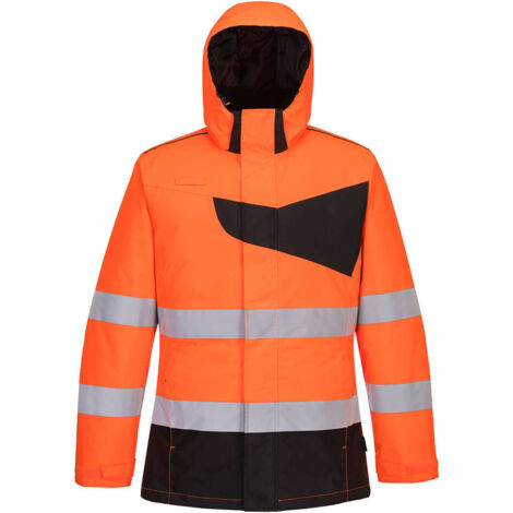 Parka de invierno de alta visibilidad PW2 Naranja/Negro S