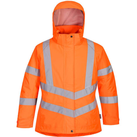 Parka de mujer de invierno de alta visibilidad naranja 2XL