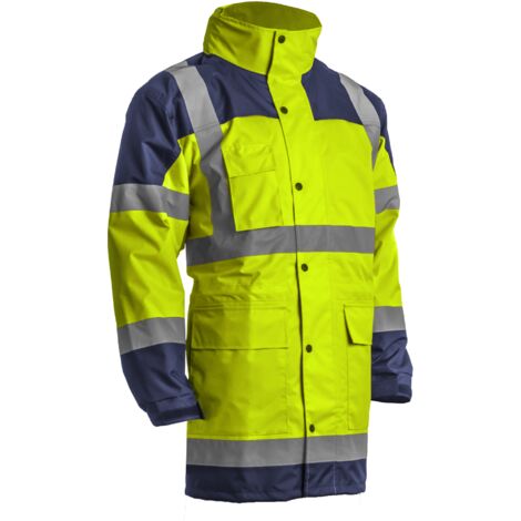 Parka de pluie à capuche respirante haute visibilité HV Coverguard HYDRA Jaune Fluo 3XL