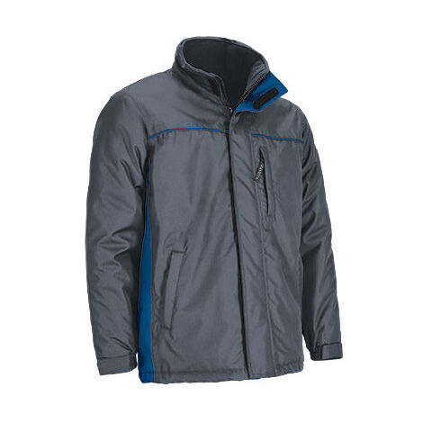 Parka de trabajo impermeable bicolor VALENTO THUNDER M Gris cemento / Azul royal