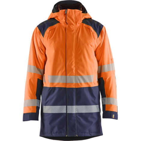 Parka de travail hiver haute visibilité 4457 - Orange/Marine XXXL
