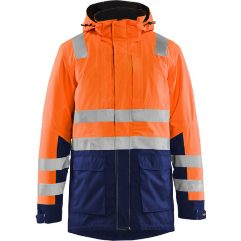 Parka de travail hiver haute visibilité 4495 - Orange fluo/Marine M