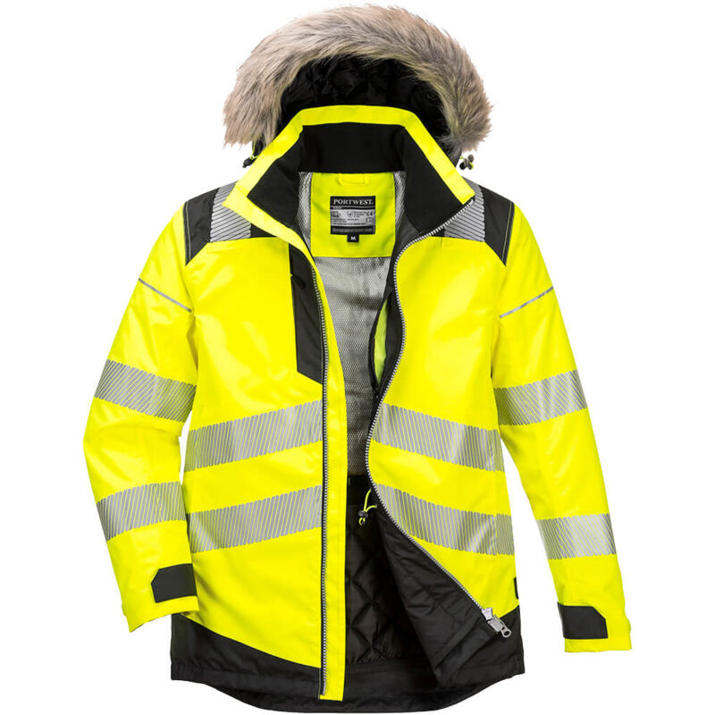 Parka d'hiver haute visibilité PW3 couleur : Jaune/Noir taille xl Portwest