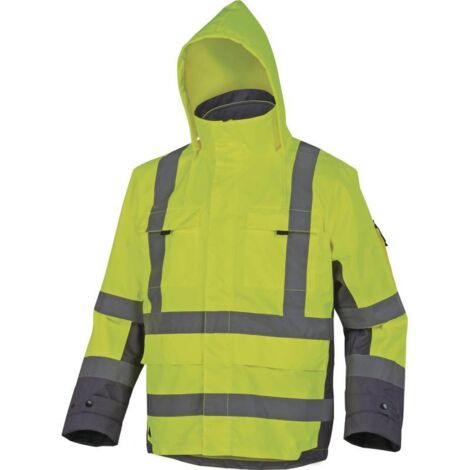 PARKA DELTA PLUS 4 EN 1 TARMAC HAUTE VISIBILTÉ POLYESTER JAUNE FLUO / GRIS - D020TARMAJG   42/44 (L)