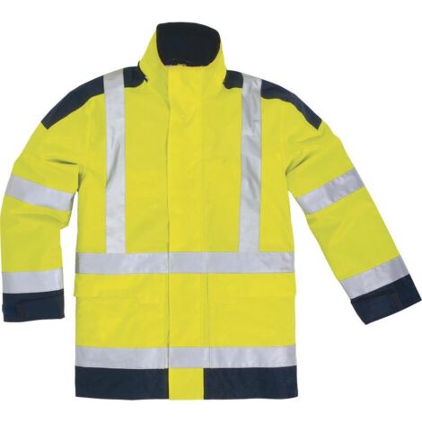 PARKA DELTA PLUS HAUTE VISIBILITÉ POLYESTER ENDUIT PU JAUNE FLUO/BLEU MARINE PANOPLY- EASYVIEW - EASYVJM   58/60 (2XL)