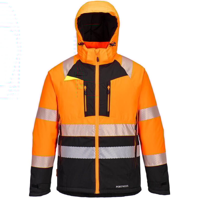 Parka d'hiver dx4 hi-vis class 2 - taille m - orange/noir Portwest