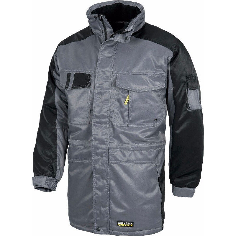 

Parka acolchada combinada en tejido Beaver Nylon antimanchas WORKTEAM Future WF1912 | XXL - Gris+Negro
