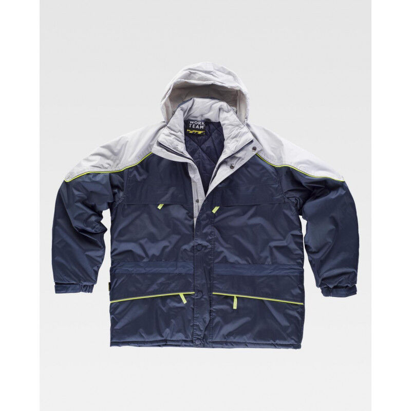 

Parka acolchada con vivos de Alta Visibilidad WORKTEAM Future WF5858 | XL - Marino+Gris Claro
