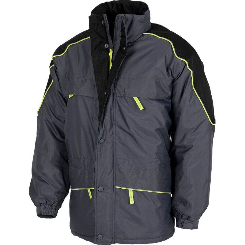 

Parka acolchada con vivos de Alta Visibilidad WORKTEAM Future WF5858 | XXL - Gris Oscuro+Negro