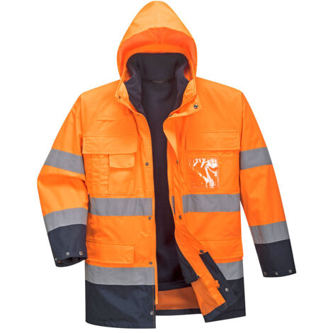 Parka haute visibilité 3 en 1 couleur : Orange/Marine taille XXXL - PORTWEST