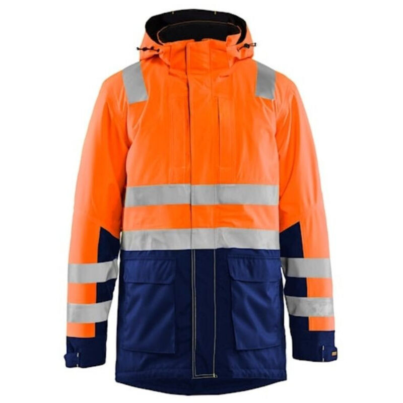 Parka de travail hiver haute visibilité 4495 - Orange fluo/Marine xs