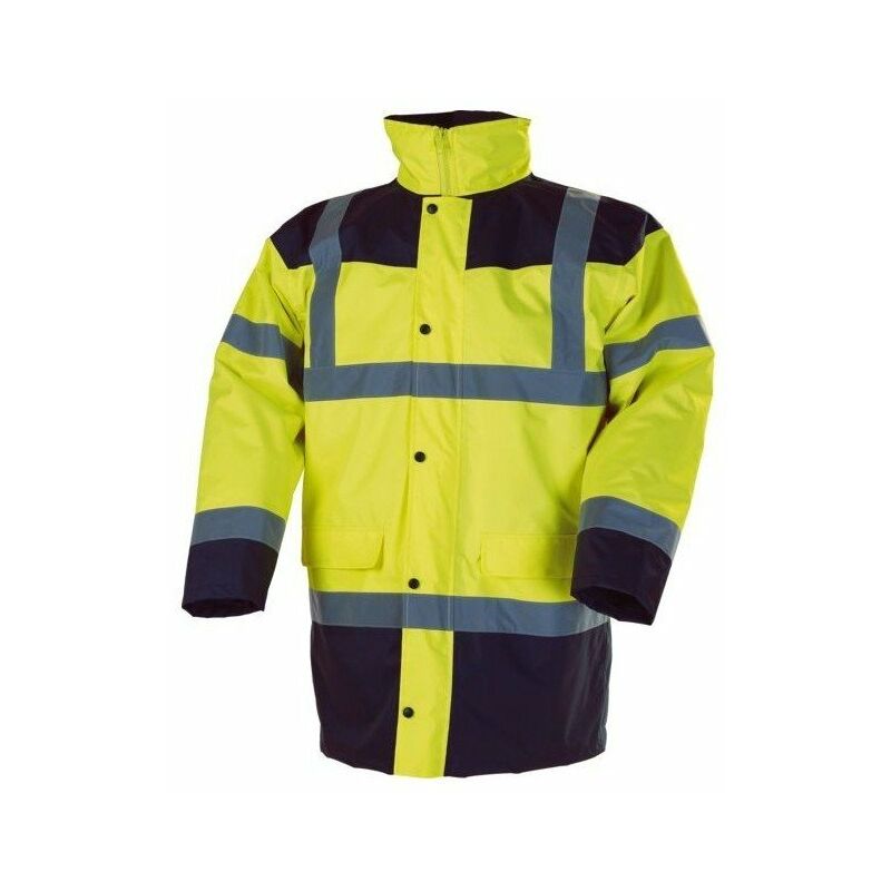 Singer Safety - Parka haute visibilite 4 en 1 piana orange bleu parka etgilet taille s