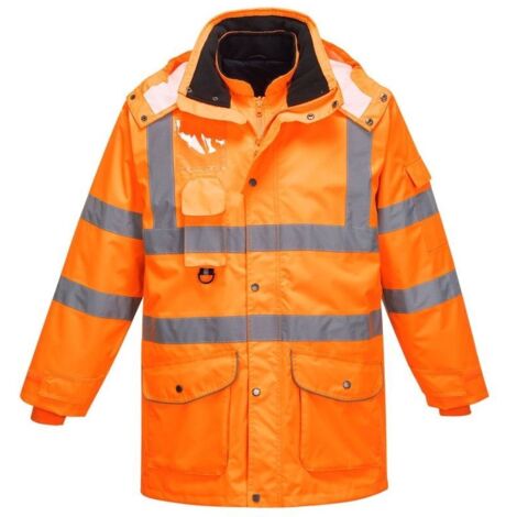 Parka Haute visibilité 7 en 1 Portwest Traffic GO/RT Orange Fluo XXL