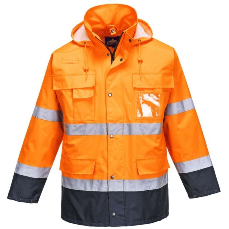 Portwest - Parka haute visibilité imperméable 3 en 1 bicolore Orange / Marine xl