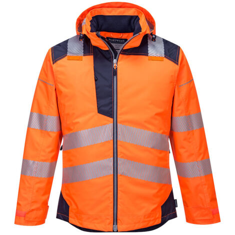 Parka HV PW3  couleur : Orange/Marine taille L - PORTWEST