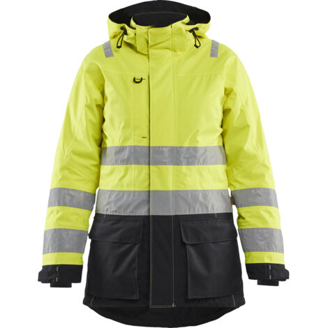 Parka invernale ad alta visibilità Donna 4472 - Giallo fluorescente/Nero XXXL
