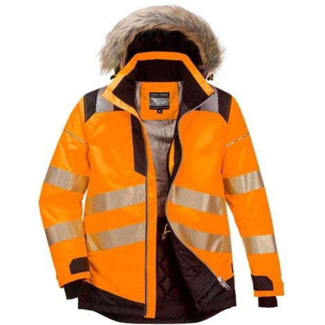 Parka invernale ad alta visibilità PW3 Arancione/Nero 4XL