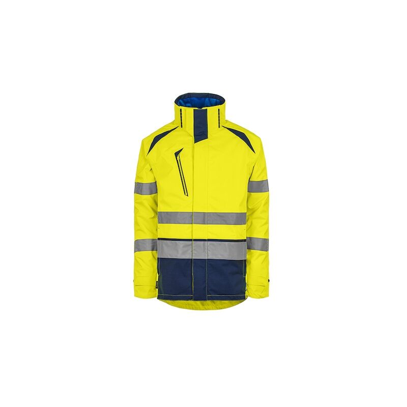 T2S - Parka haute visibilité recyclée long life jaune/marine - l