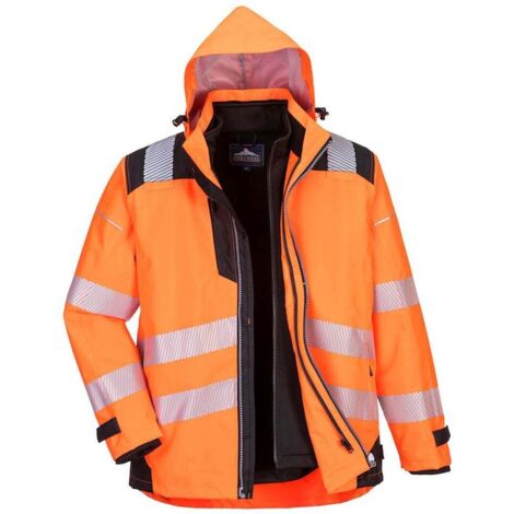 Parka PW3 3-in-1 alta visibilità Arancione/Nero M