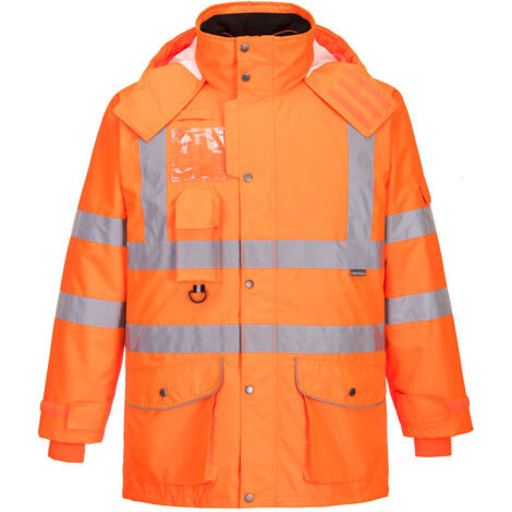Parka Traffic  HV 7-en-1 RIS couleur : Orange taille L - PORTWEST