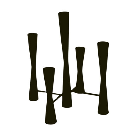 Parker 5 Piece Candle Centerpiece - Mild Steel - L27 x W27 x H42 cm - Black