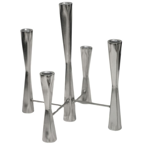 Parker 5 Piece Candle Centerpiece - Mild Steel - L27 x W27 x H42 cm - Silver