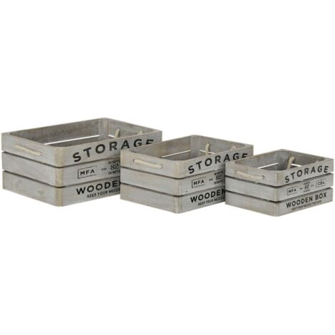 PARKER - set di 3 cassette in legno