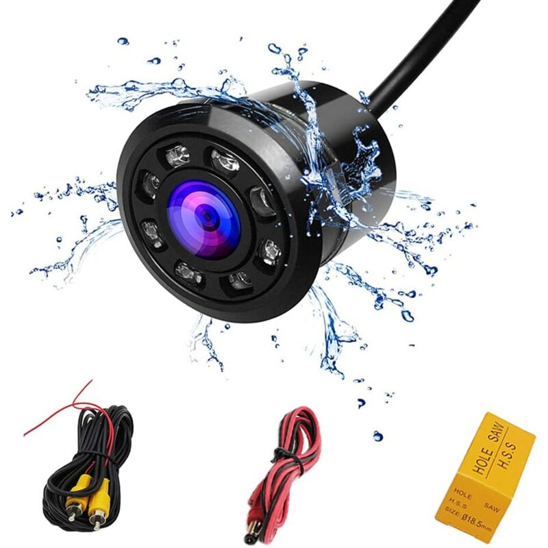 parking étanche sauvegarde caméra de recul 8 LED vision nocturne 150 degrés couleur CCD Image 18,5 mm perçage