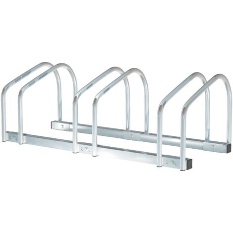 Parking pour 3 vélos Parking Parking Vélos pour intérieur et extérieur 76x33x27cm Argent