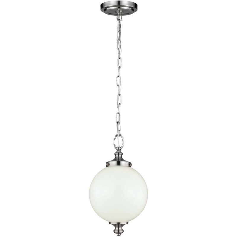 Elstead Lighting - Elstead Parkman - 1 Light Small Globe Ceiling Pendant Brushed Steel, E27