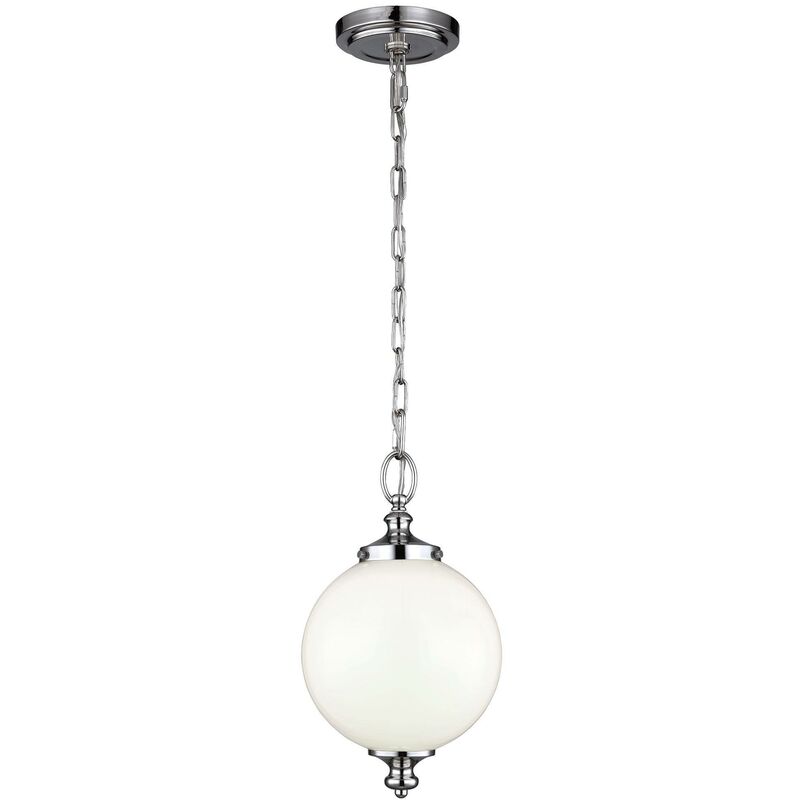 Elstead Lighting - Elstead Parkman - 1 Light Small Globe Ceiling Pendant Polished Nickel, E27