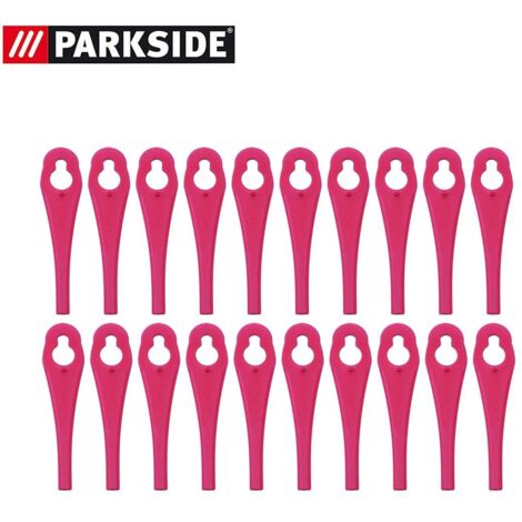 Parkside – Lame de rechange pour tondeuse à gazon PRTA 20-Li A1 – Lot de 20 lames en plastique – Coupe nette pour entretien régulier