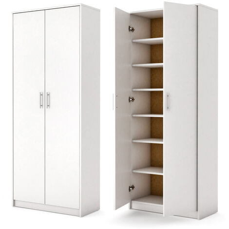 PARLA - Armario moderno con estantes y zapatero - 180x74x35cm - Mueble de almacenaje - Estilo moderno