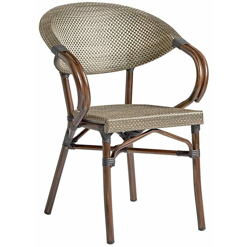 Parlance Stacking Arm Chair - Gold & Black Weave