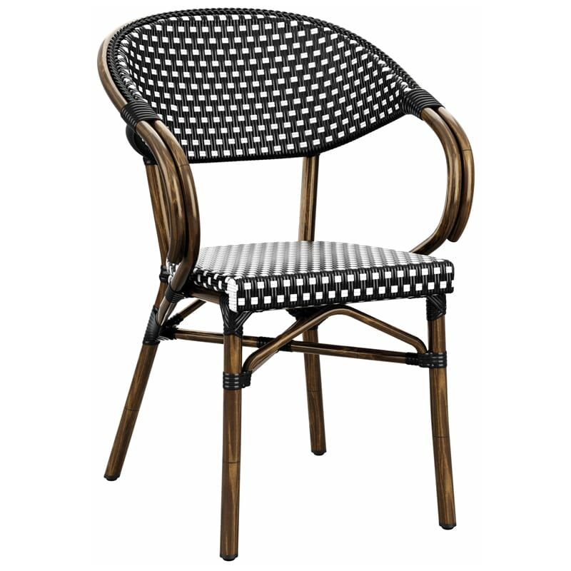 Parlance Stacking Armchair - Nero & Black Weave