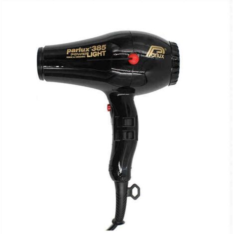 Parlux Powerlight 385 Hair Dryer in Black 2150W Powerful Lightweight Hair Accessories for Quick Easy Drying Styling with Built-in Silencer Incorporate