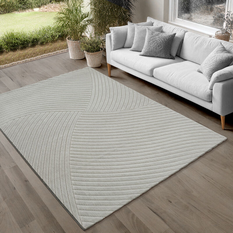 The Carpet - Parma tapis salon extérieur lavable court poil doux gris