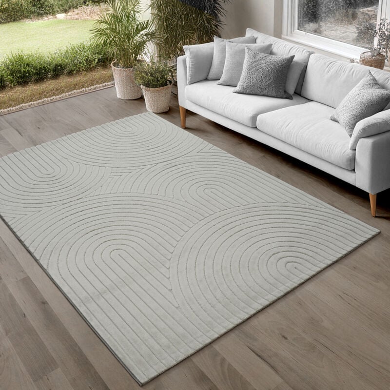 The Carpet - Parma tapis salon extérieur lavable court poil doux gris