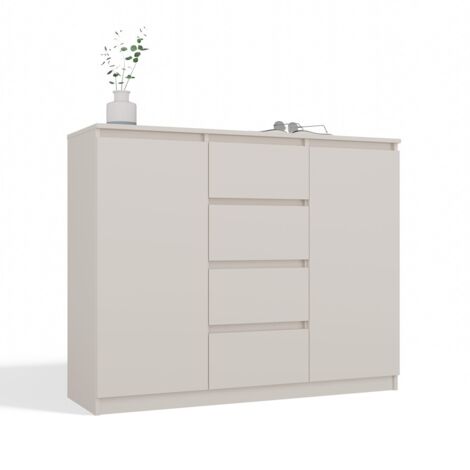 PARME - Cassettiera da soggiorno - 2 ante + 4 cassetti - 120x40x97 - Beige