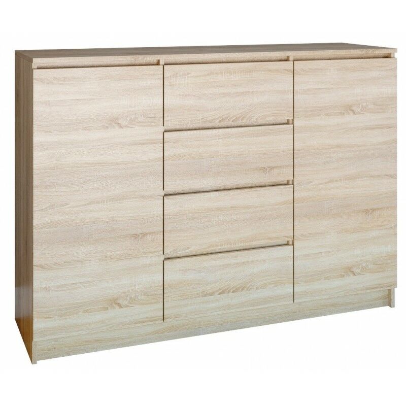 Parme Commode style moderne chambre/salon/bureau 120x40x97 2 portes+ 4 triroirs Meuble de rangement moderne Parme Commode style moderne chambre/salon/bureau 120x40x97 2 portes+ 4 triroirs Meuble de rangement moderne