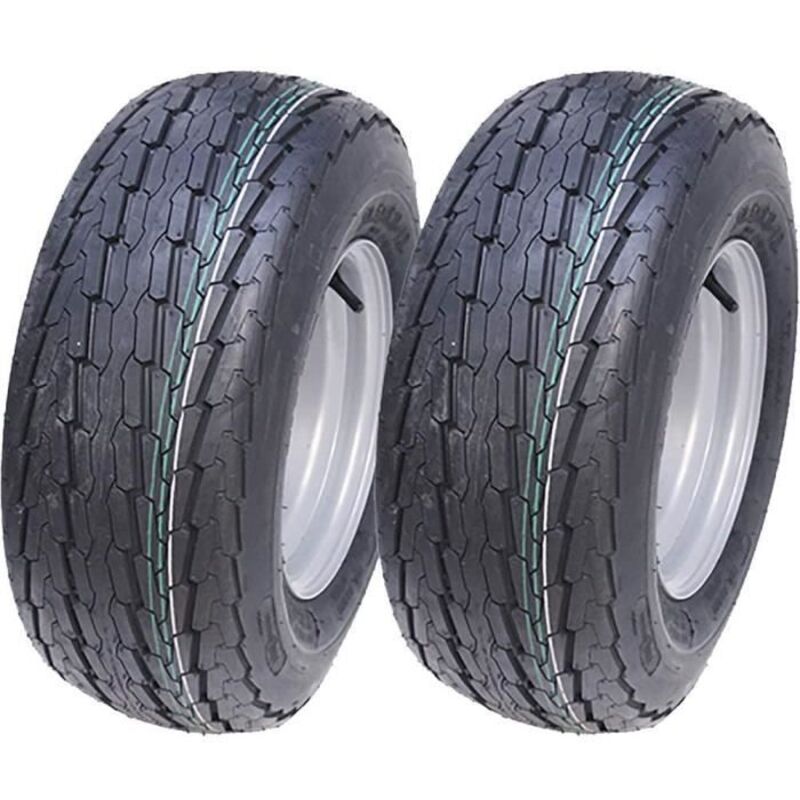 Parnells 20.5x8-10 Trailer Wheels 8ply High Speed Road Legal Tires, 4 Stud Rims - Set of 2