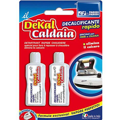 PARODI & PARODI- Dekal Decalcifiante Ferro da Stiro a Caldaia, 2 Confezioni per Decalcificare i Ferri da Stiro, Elimina il Calcare Rapidamente Ripristinando l'Erogazione Ottimale del Vapore, 2 Dosi